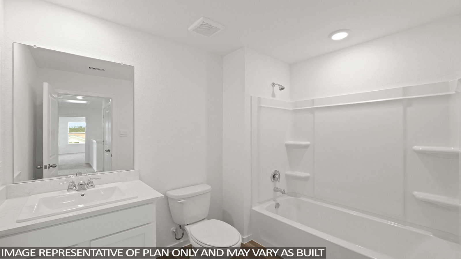 Secondary bathroom with single sink