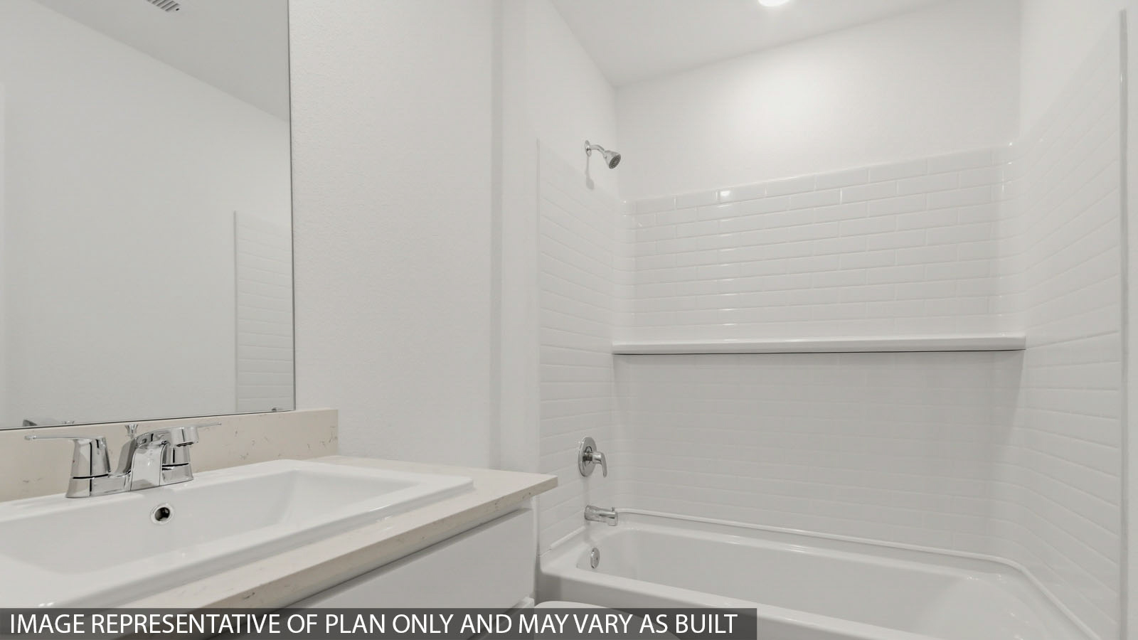 Secondary bathroom with single sink
