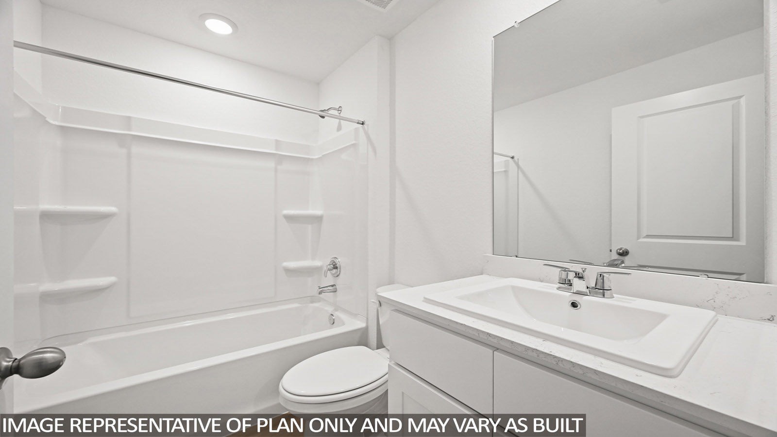 Secondary bathroom with single sink