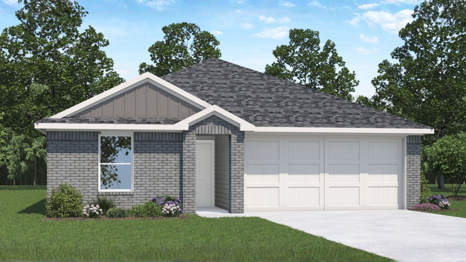 One story home with two car garage