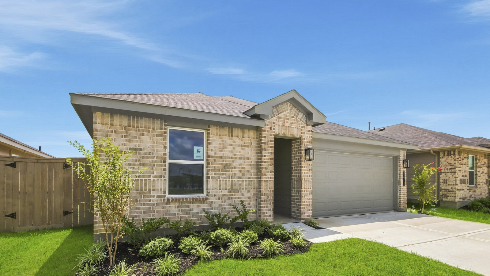 One story home with two car garage