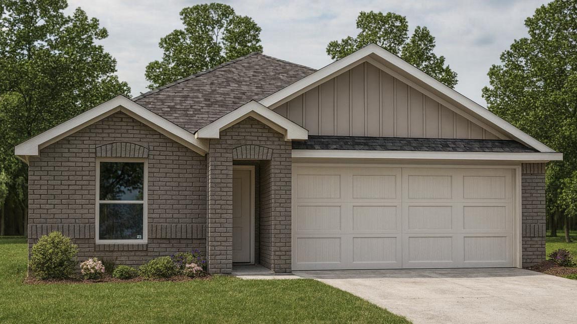 One story home with two car garage