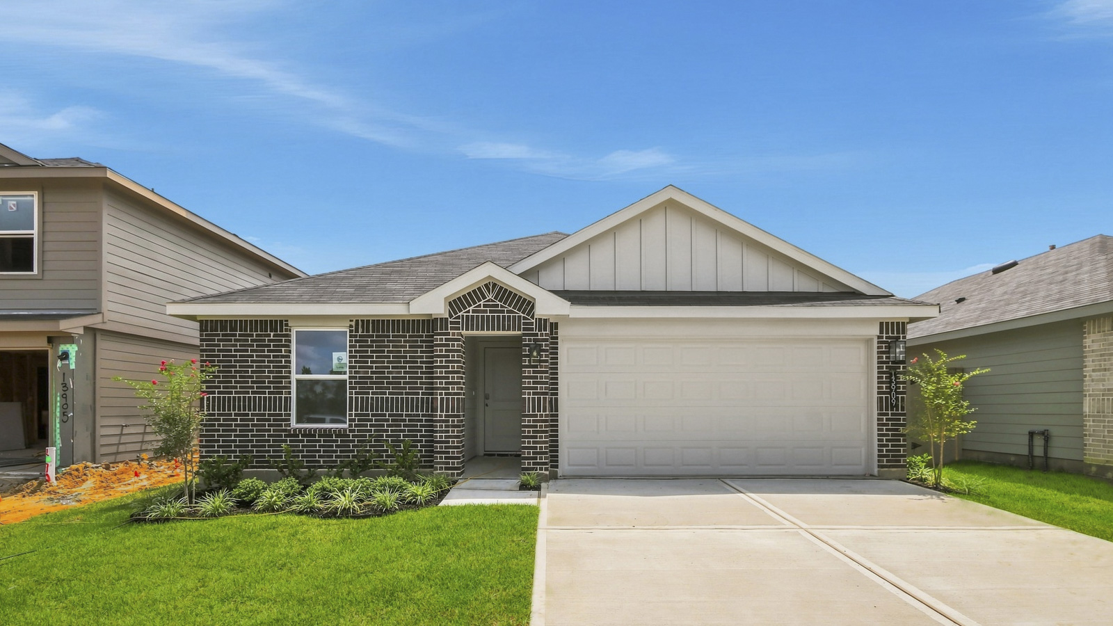 One story home with two car garage