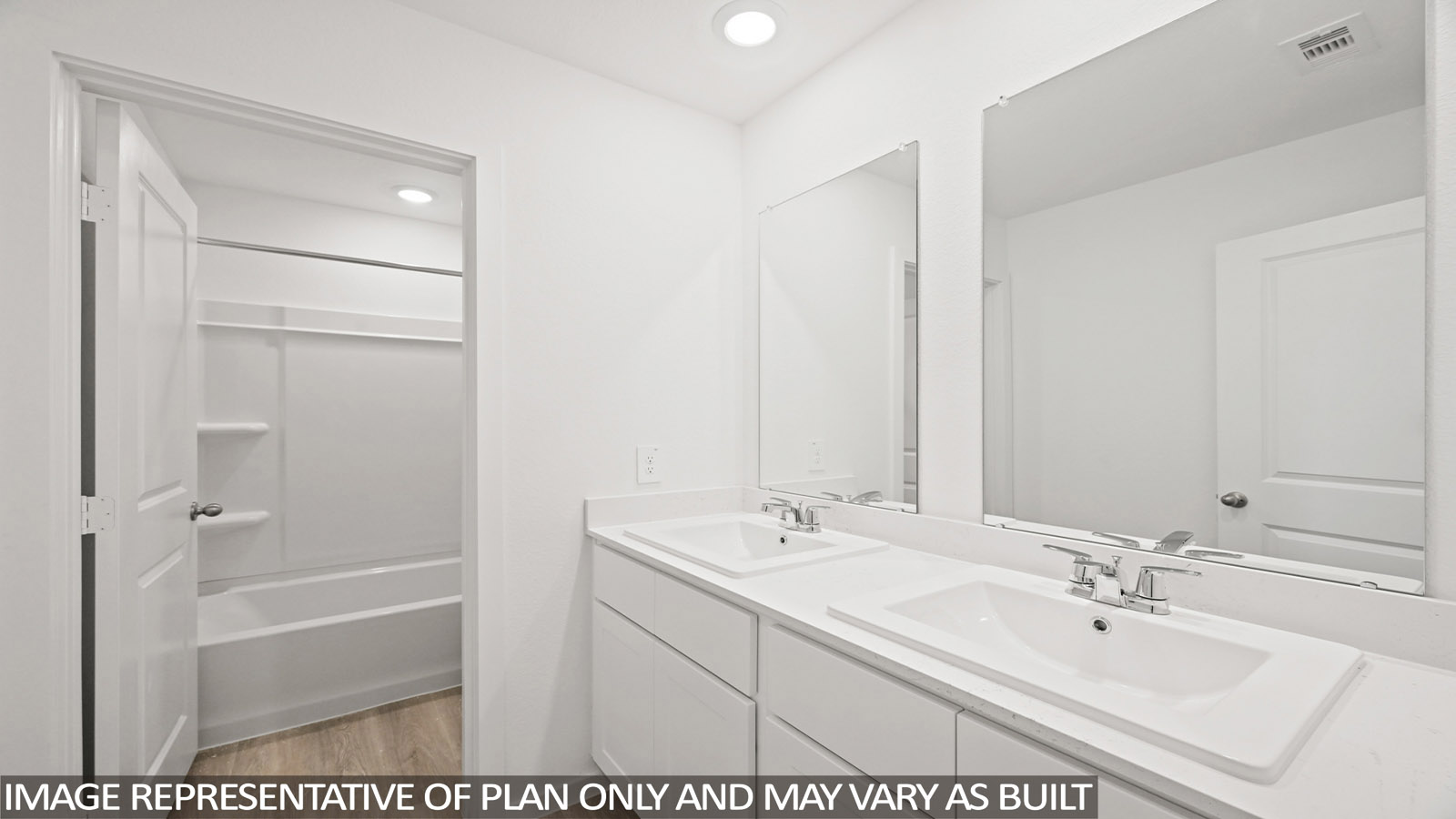 Secondary bathroom with double sinks