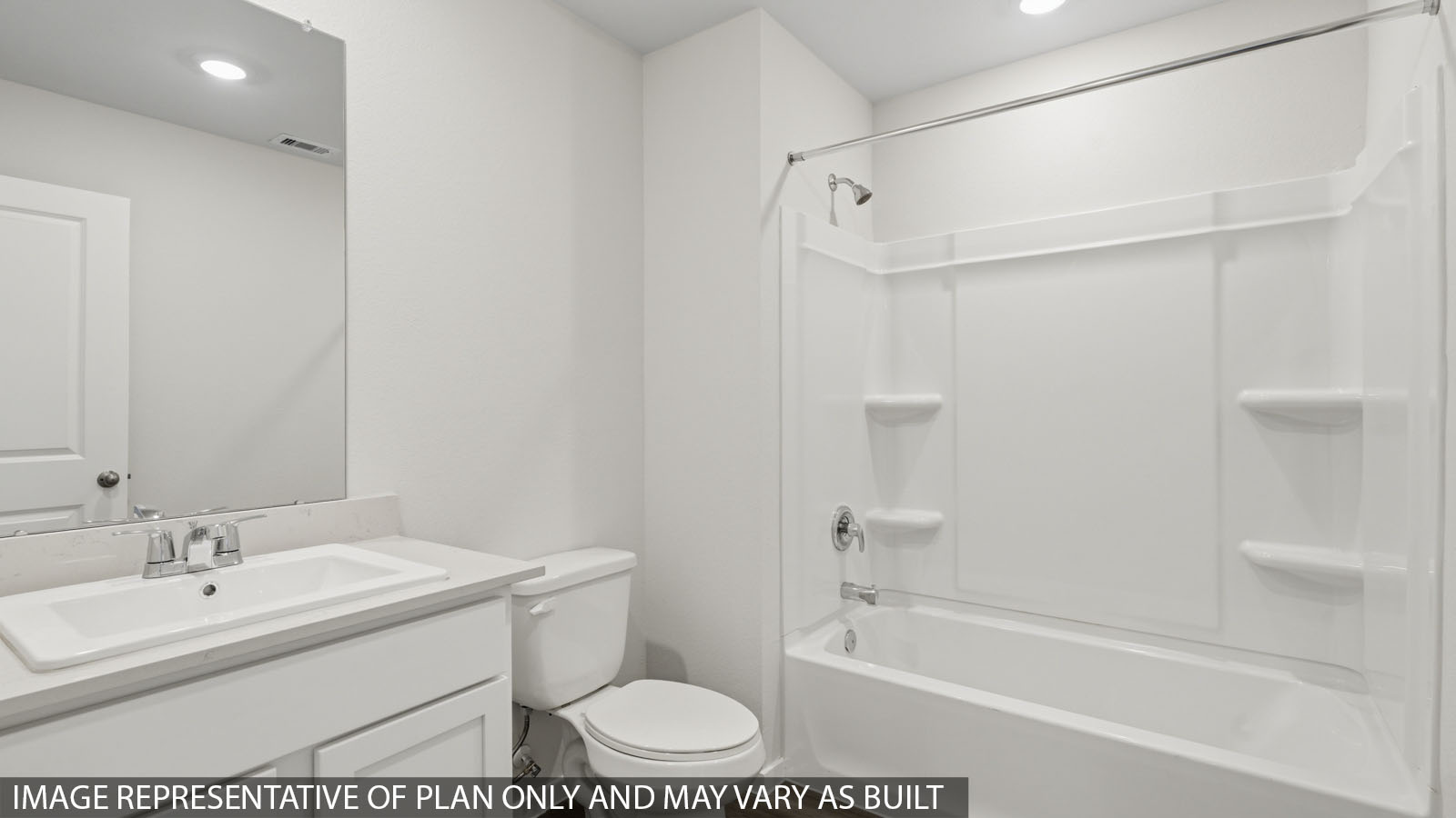 Secondary bathroom with single sink