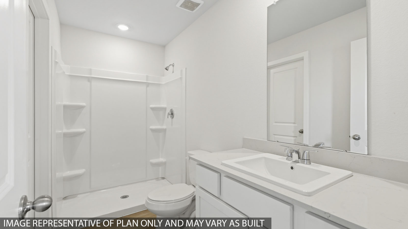Primary bathroom with single sink