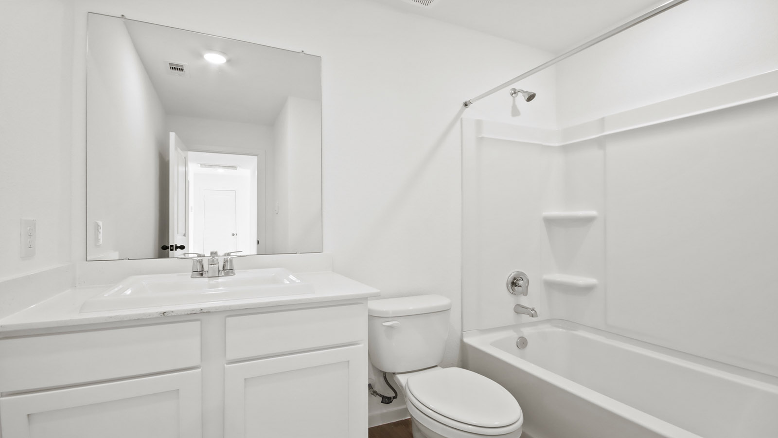 Secondary bathroom with single sink