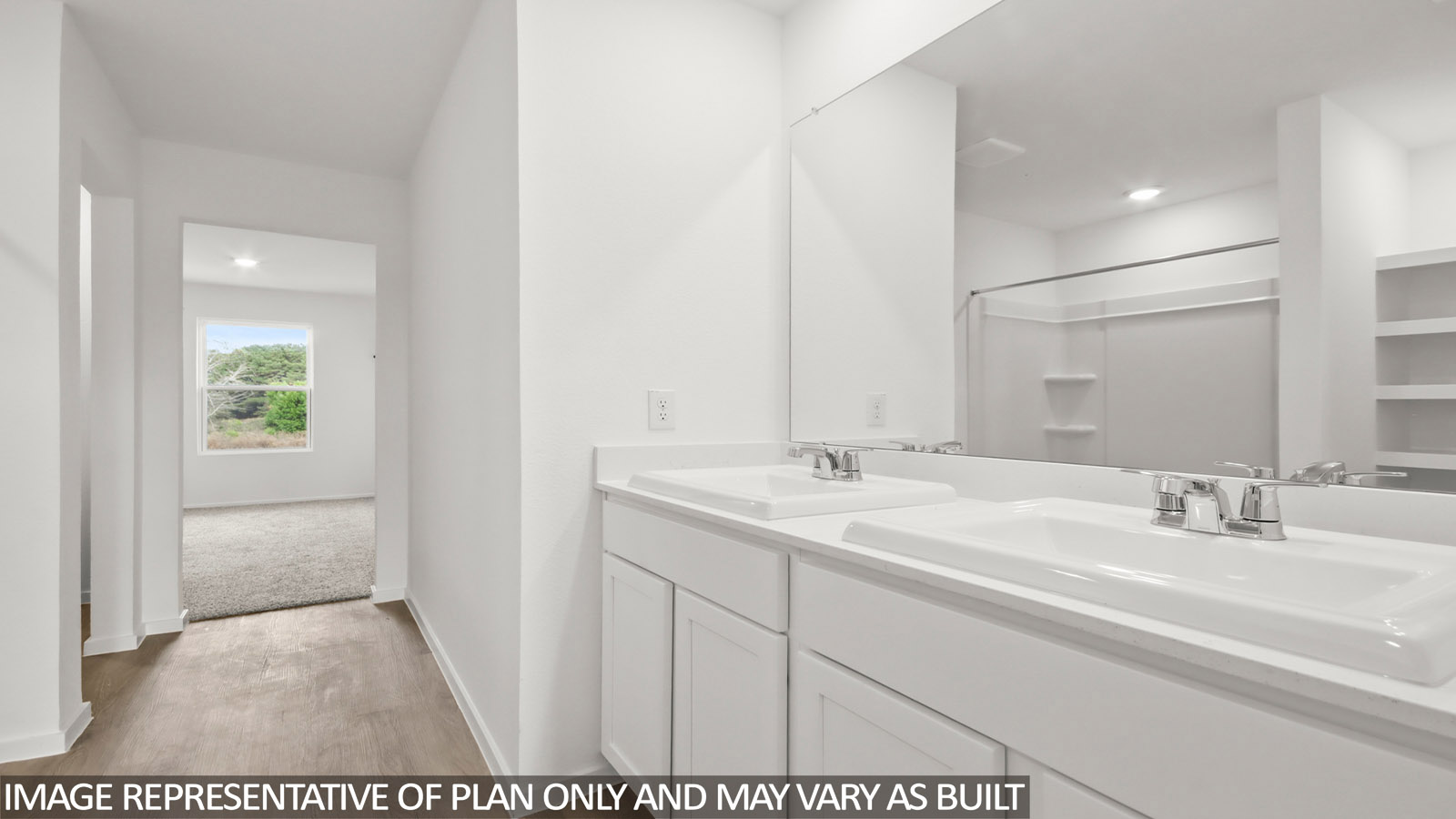 Primary bathroom with double sinks
