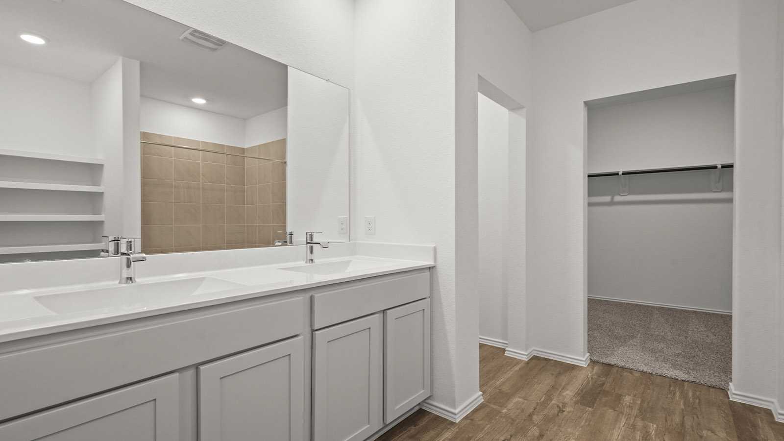 Primary bathroom with double sinks