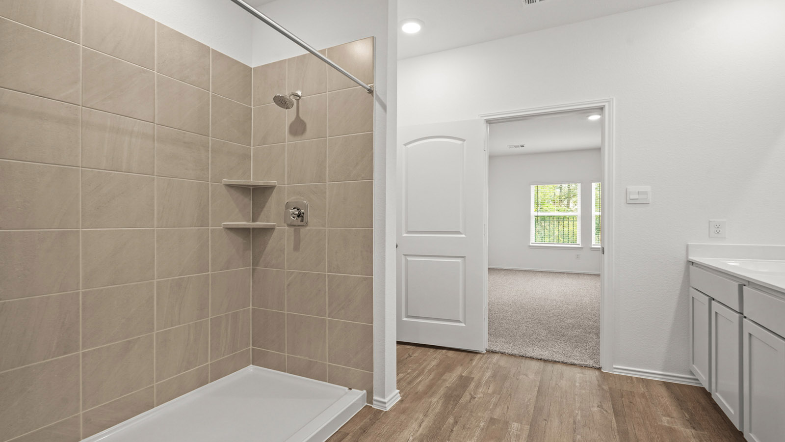 Primary bathroom with double sinks