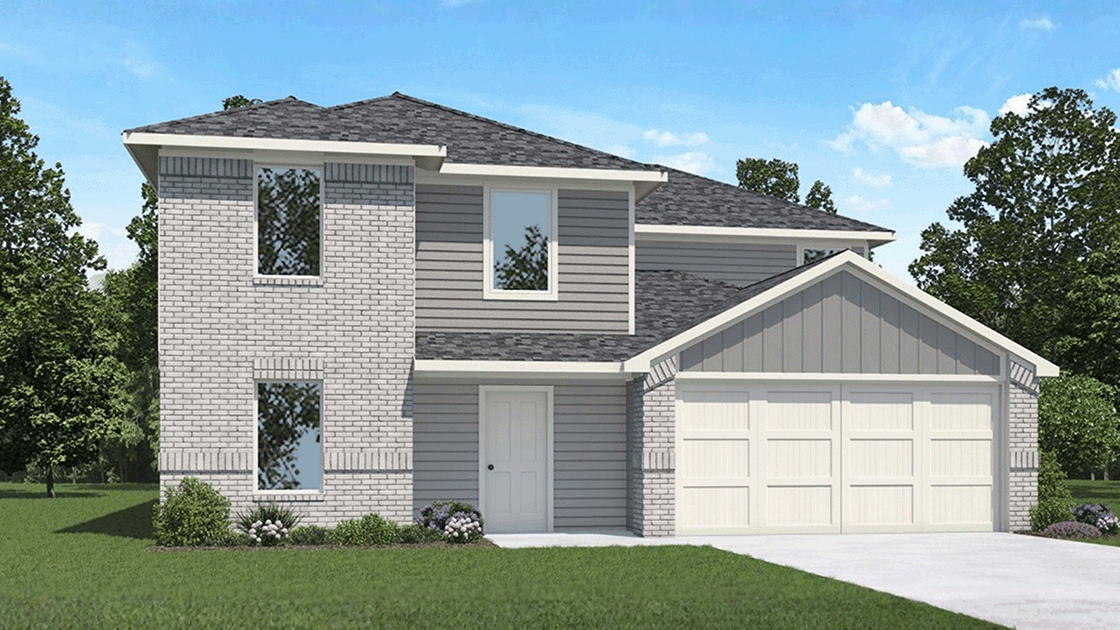 Two story home with two car garage