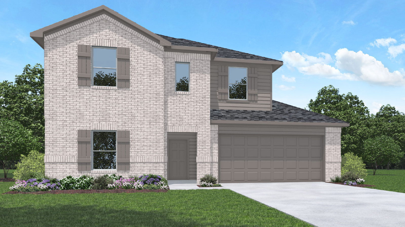 Two story home with three car garage