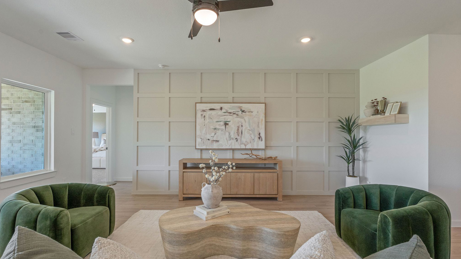living room with vinyl flooring