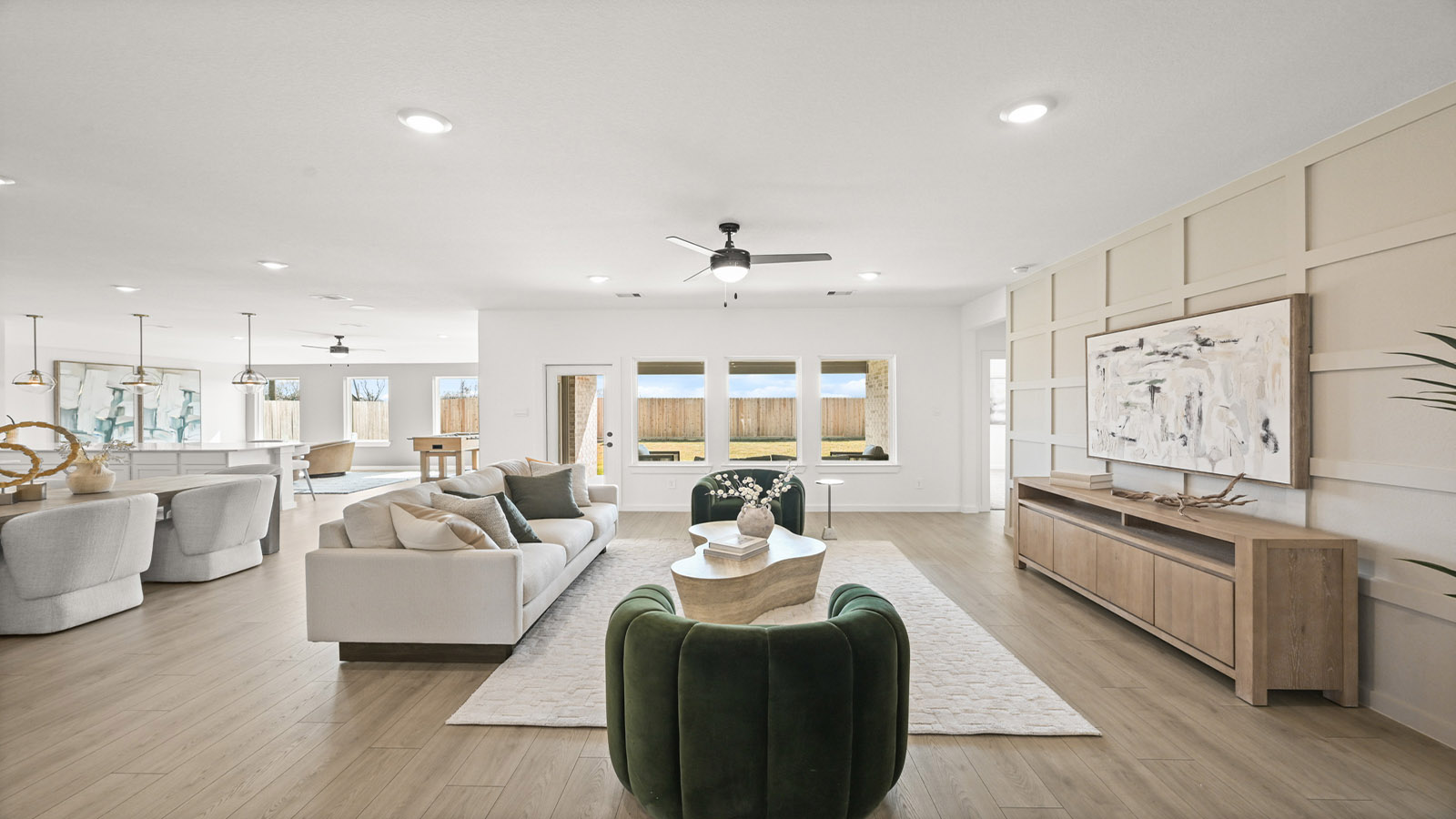 living room with bright windows