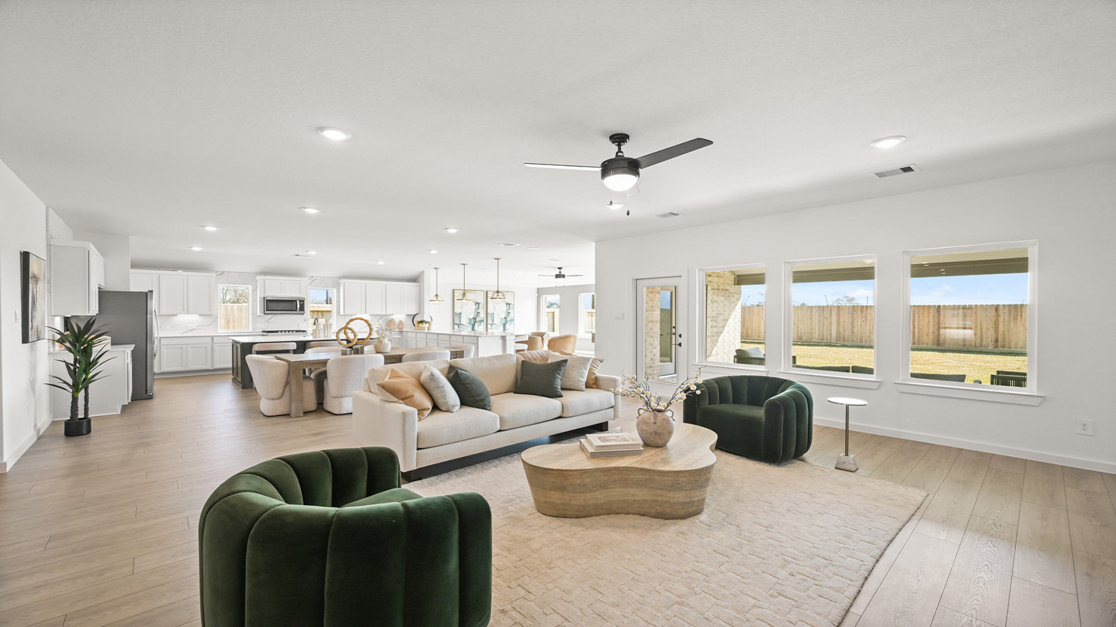 living room with vinyl flooring
