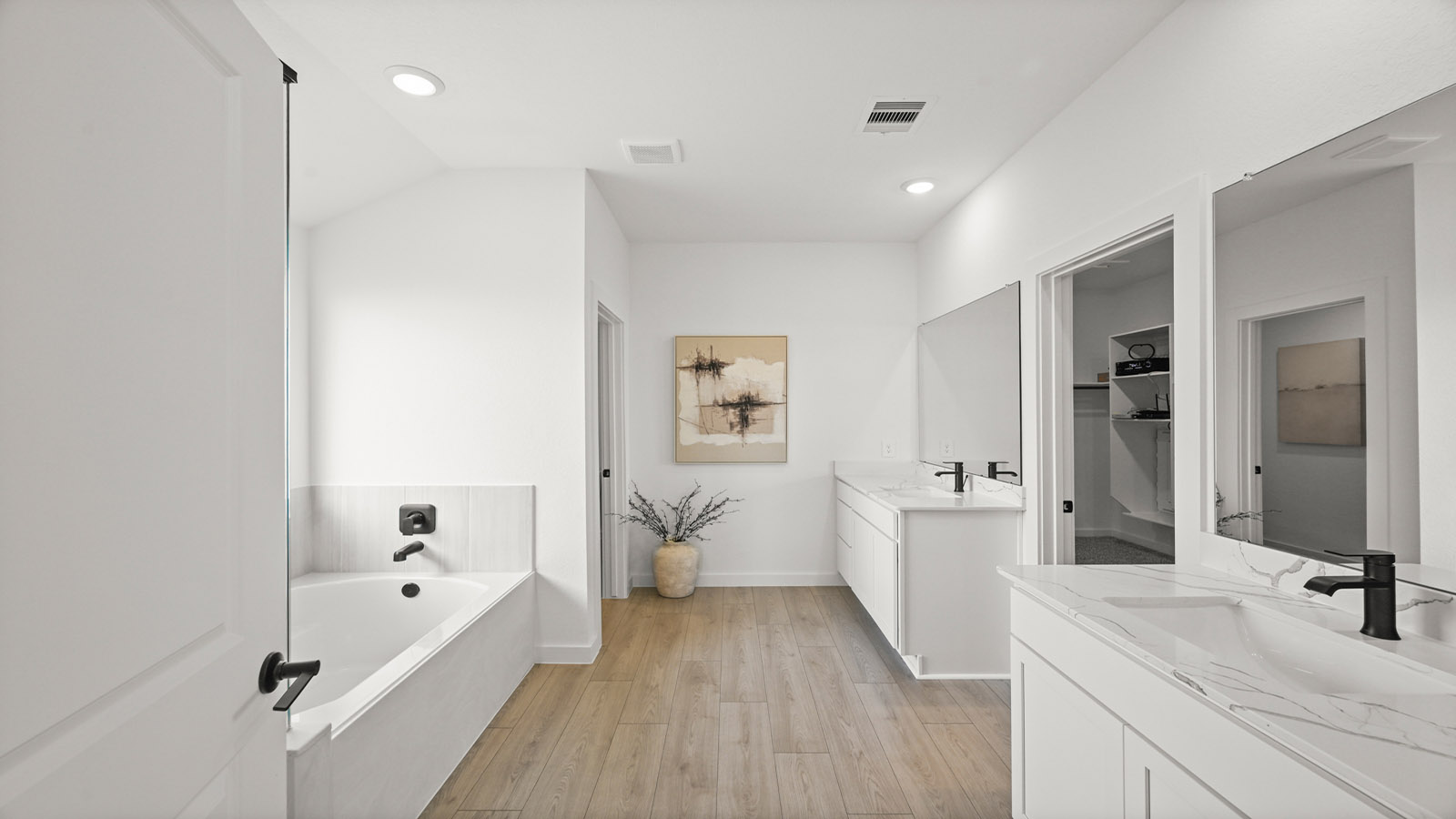 primary bathroom with double sink