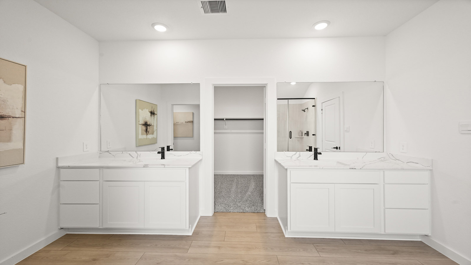primary bathroom with double sink