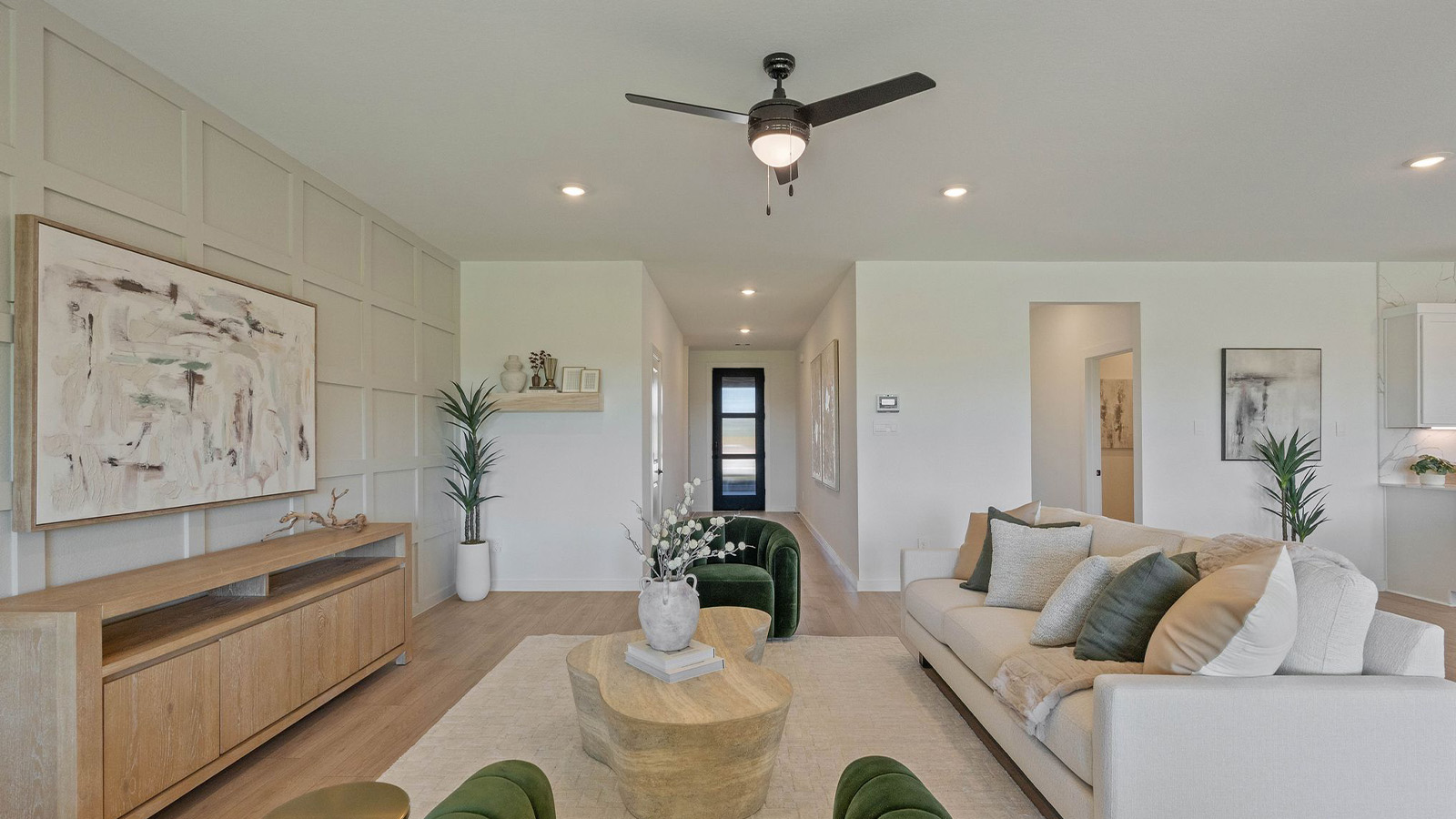 living room with vinyl flooring