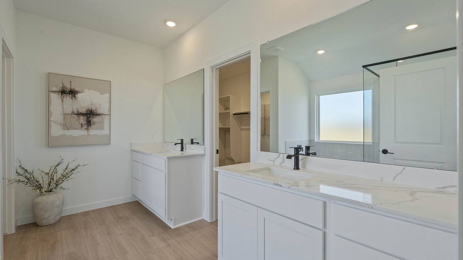 primary bathroom with double sink