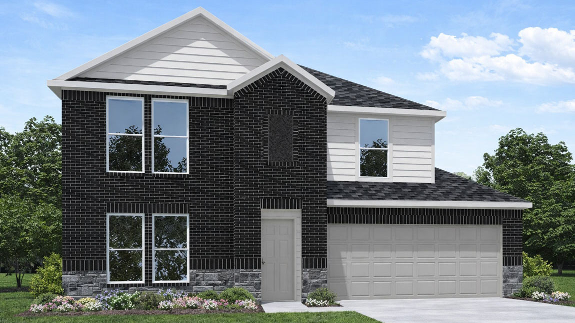 Two story home with two car garage