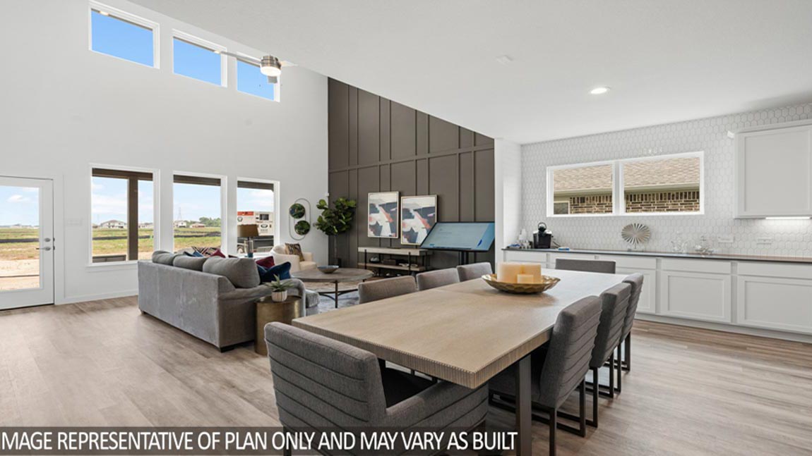 Dining area with vinyl flooring