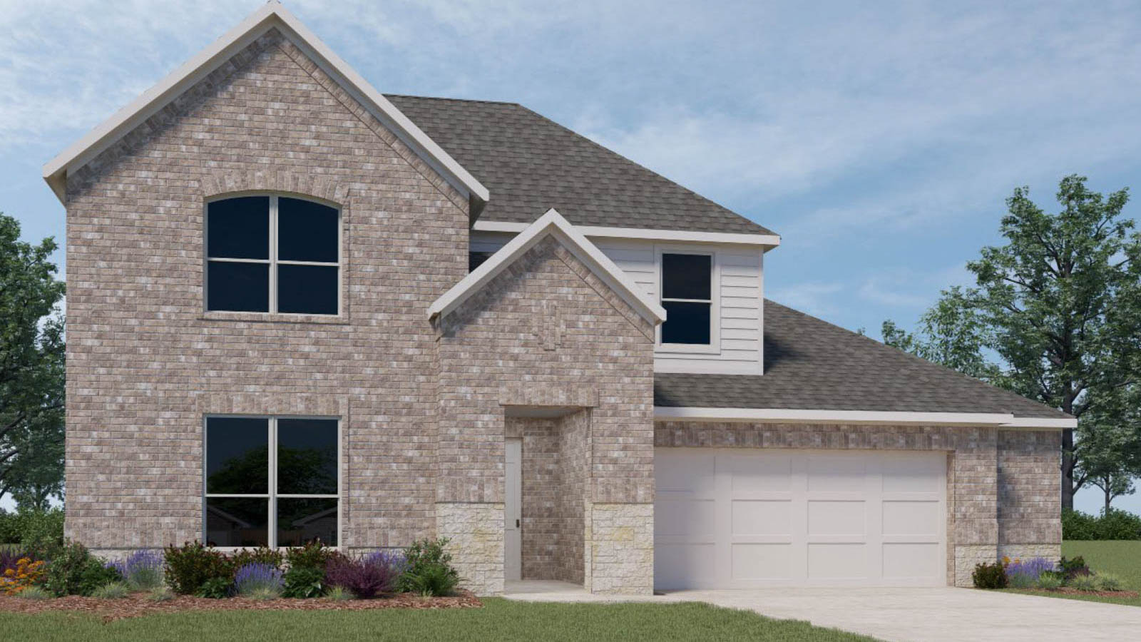 Two story home with two car garage