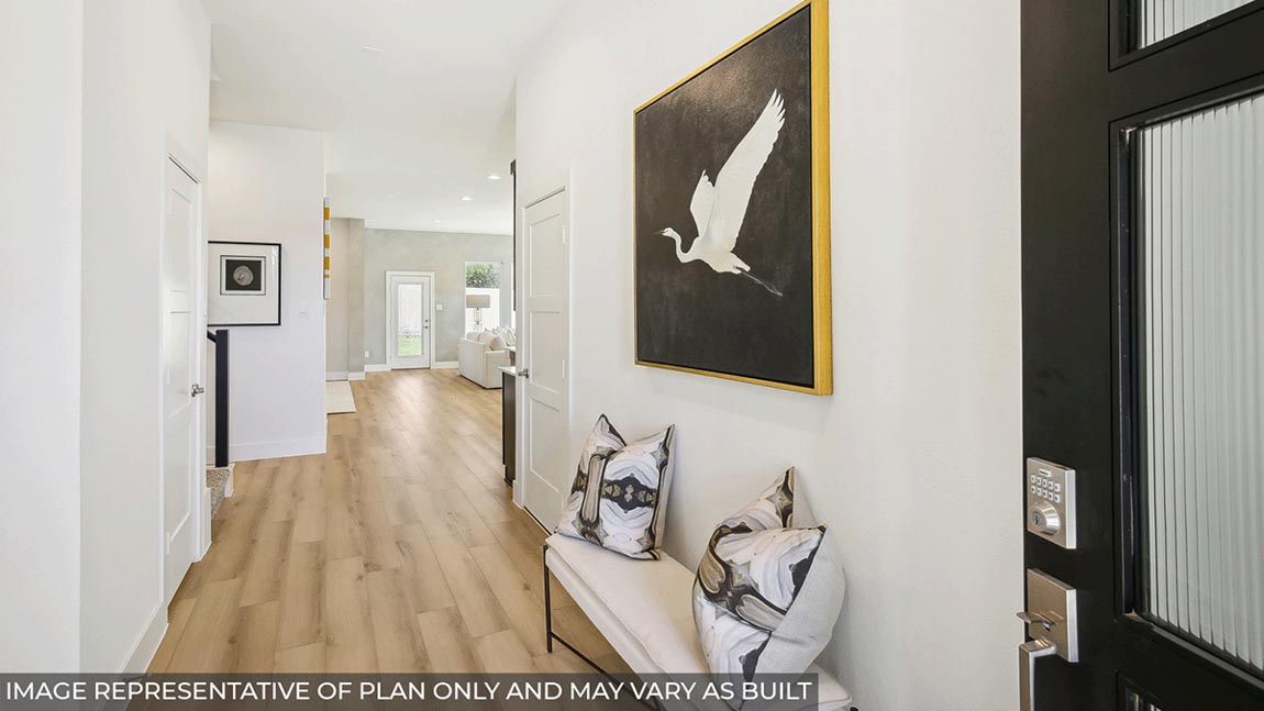 Entry hallway with vinyl flooring