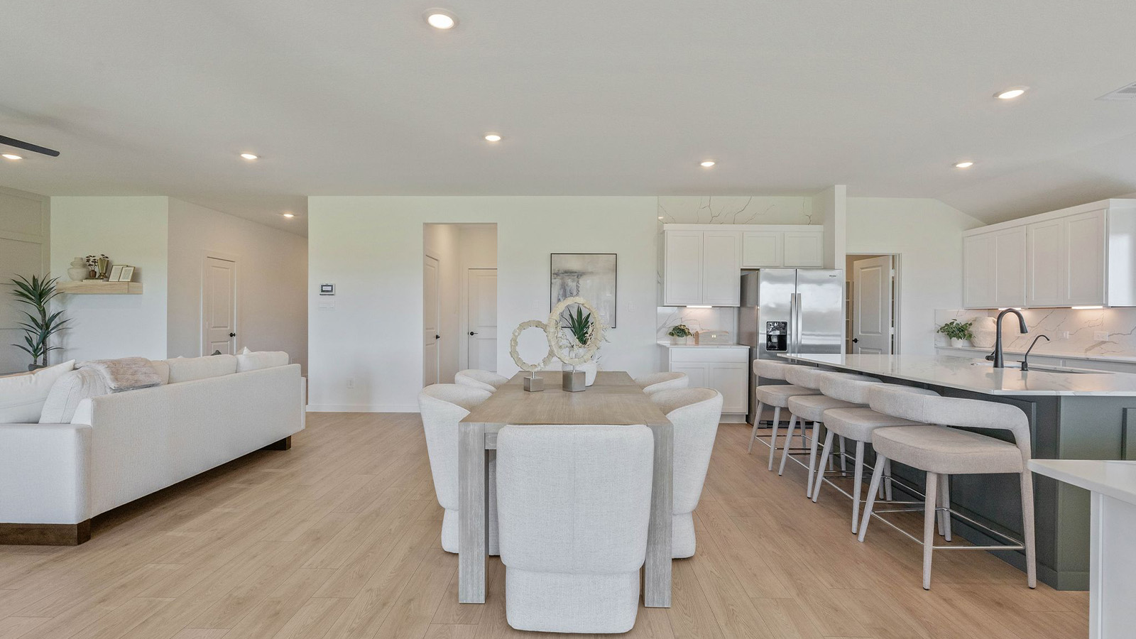 dining room with vinyl flooring