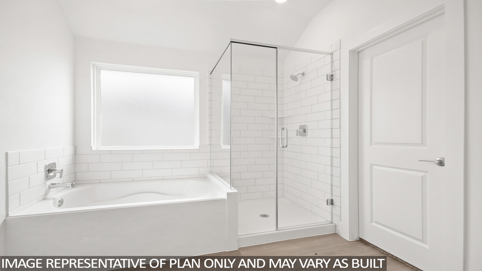 Primary bathroom with tub and shower