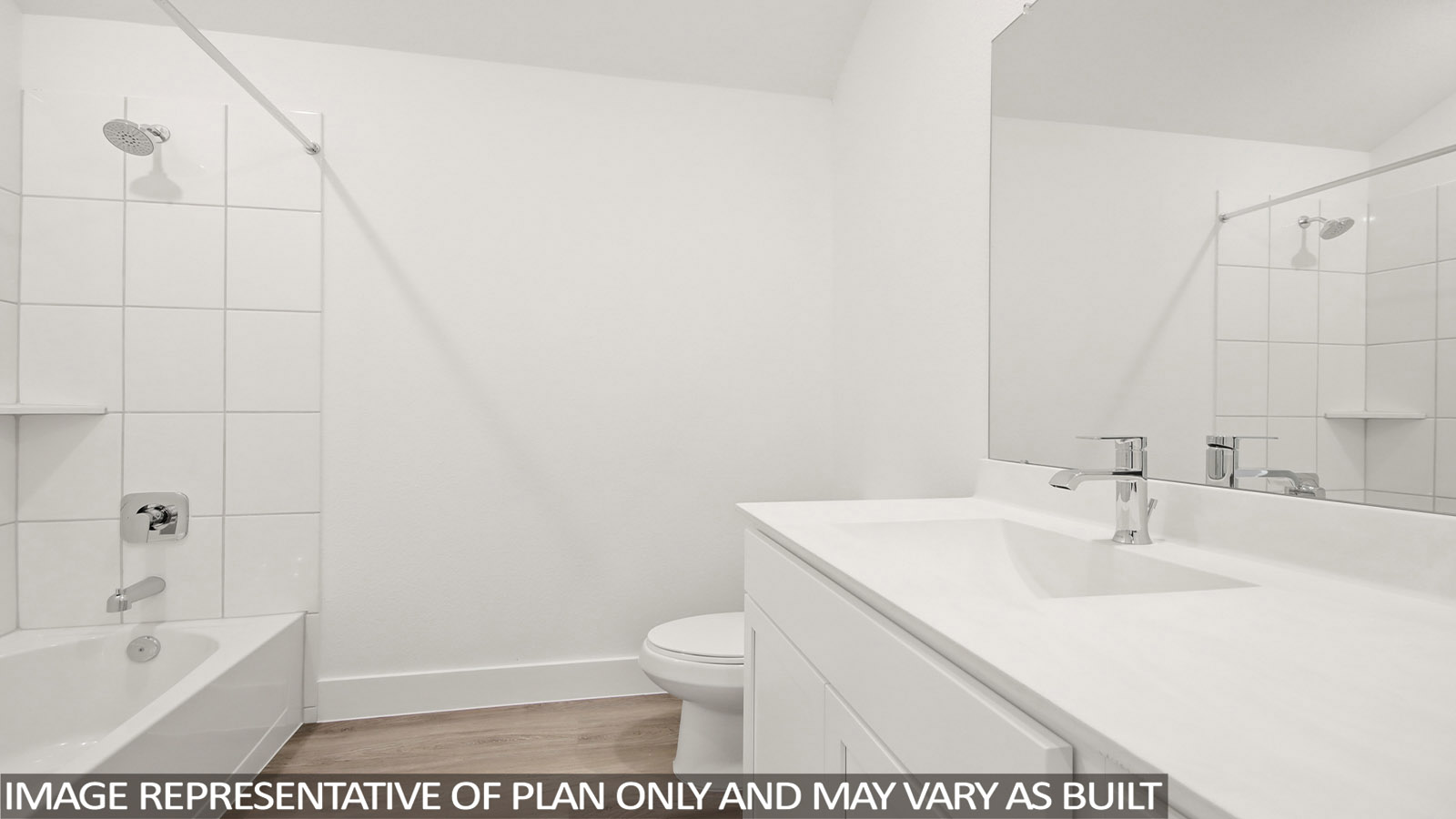 Secondary bathroom with tub/shower combo