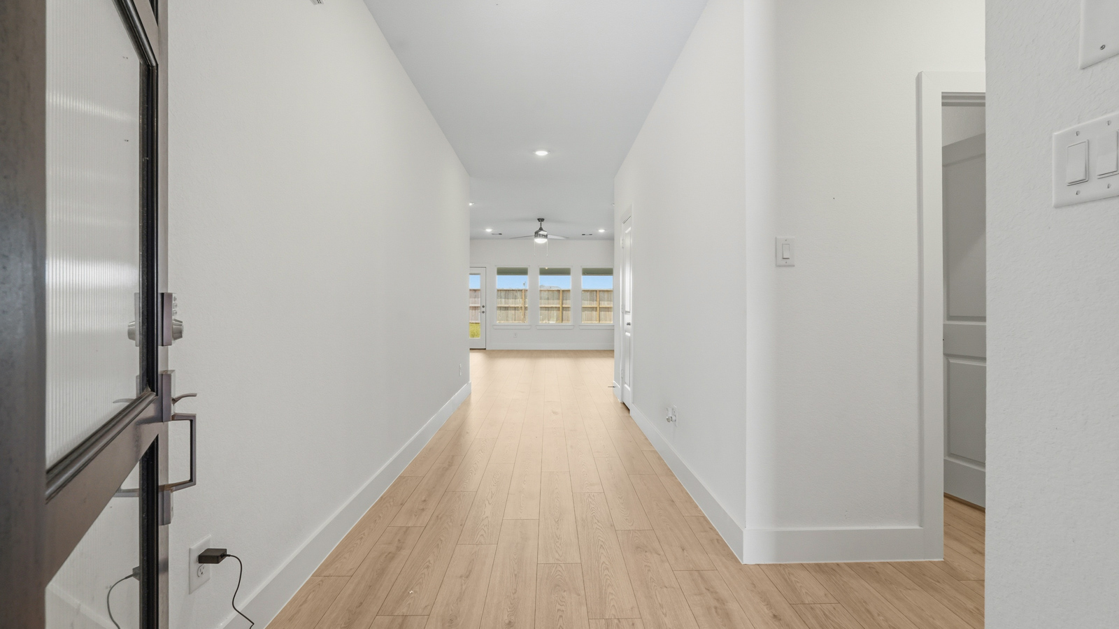 Entry hallway with vinyl flooring