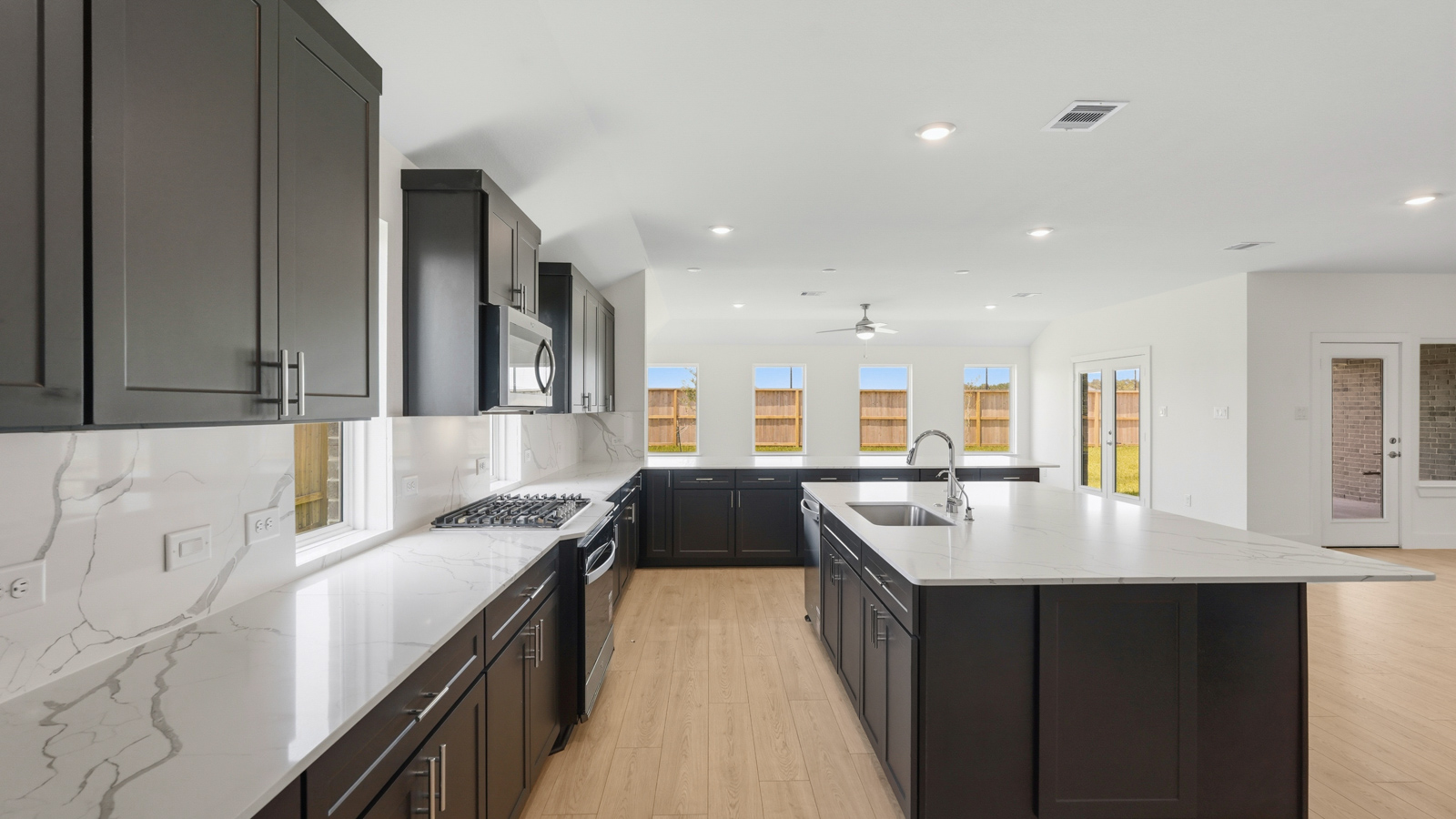 Kitchen with vinyl flooring