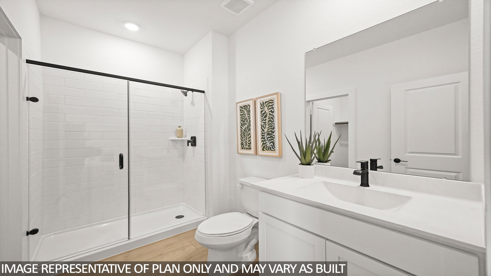 Primary bathroom with single sink