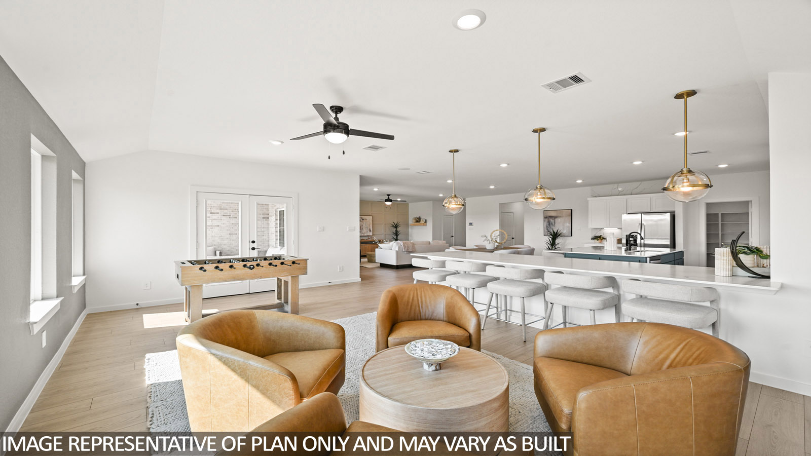family room with vinyl flooring