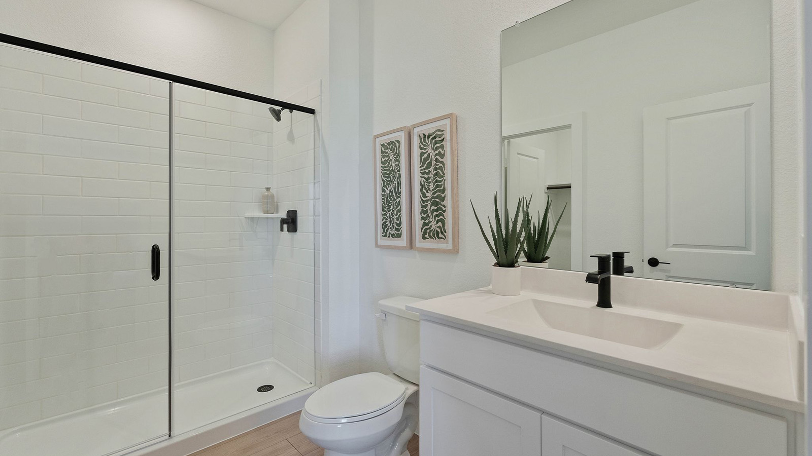 Secondary bathroom with single sink