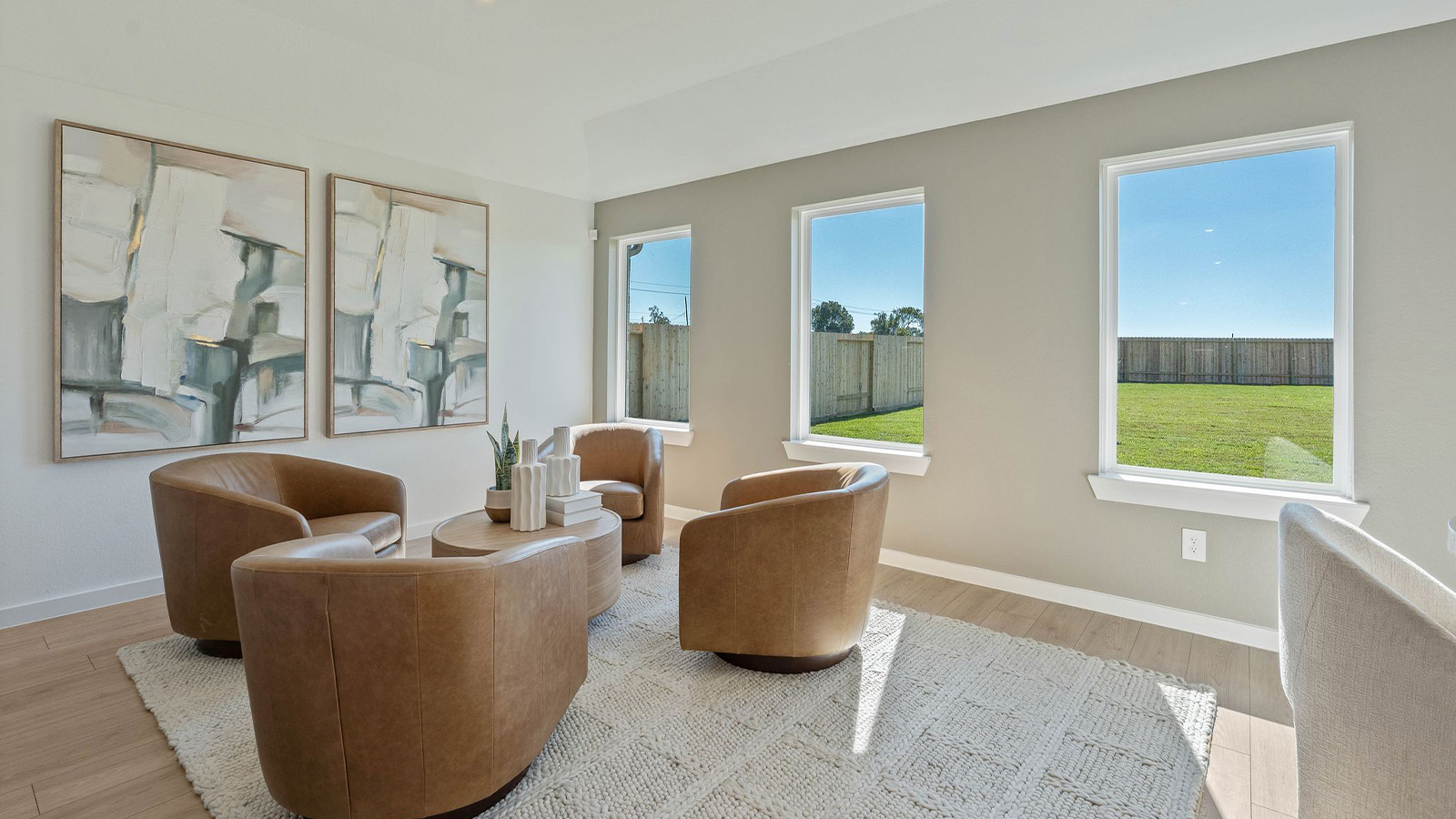 entertainment room with bright windows