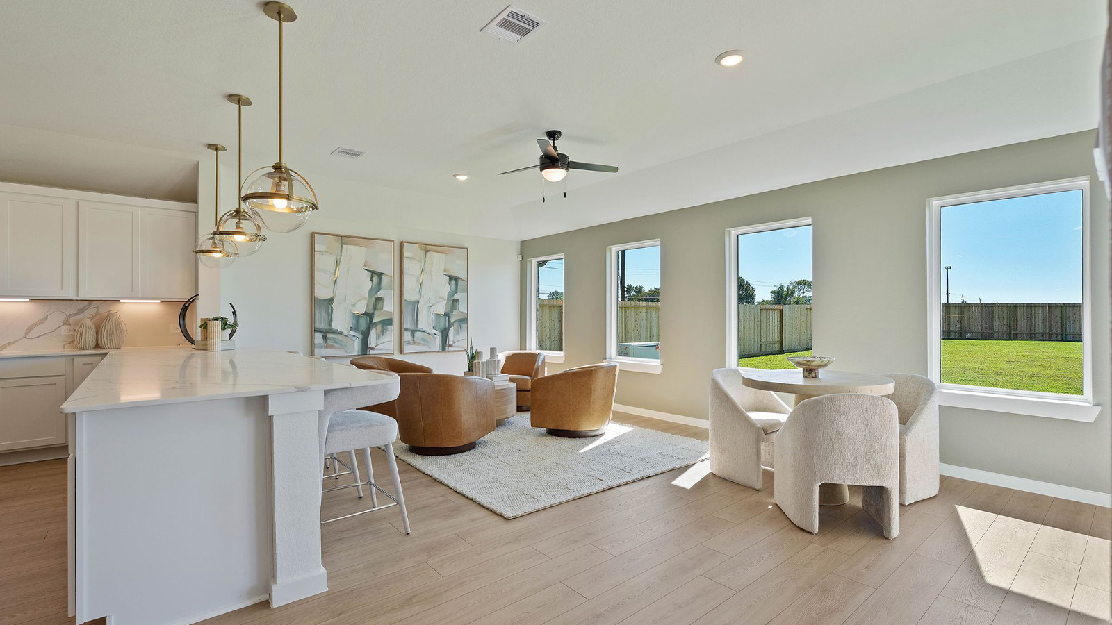 entertainment room with bright windows