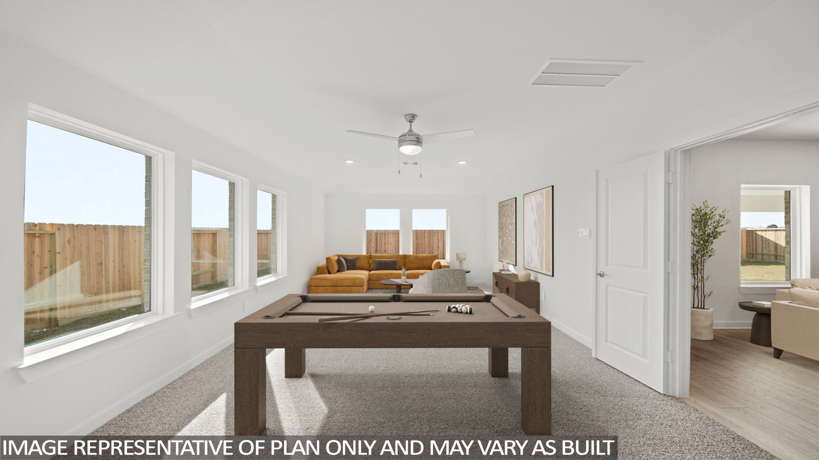 entertainment room with carpet flooring