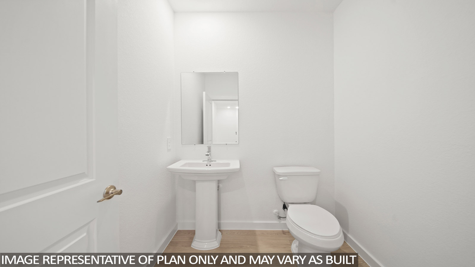 Powder bathroom with pedestal sink