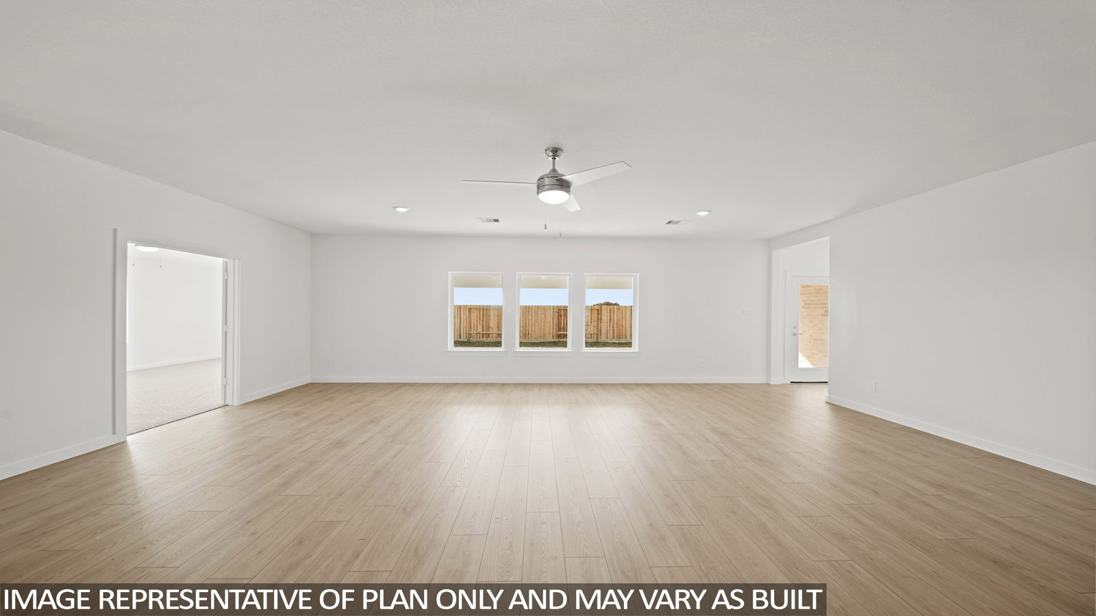 Open concept living, dining, and kitchen area