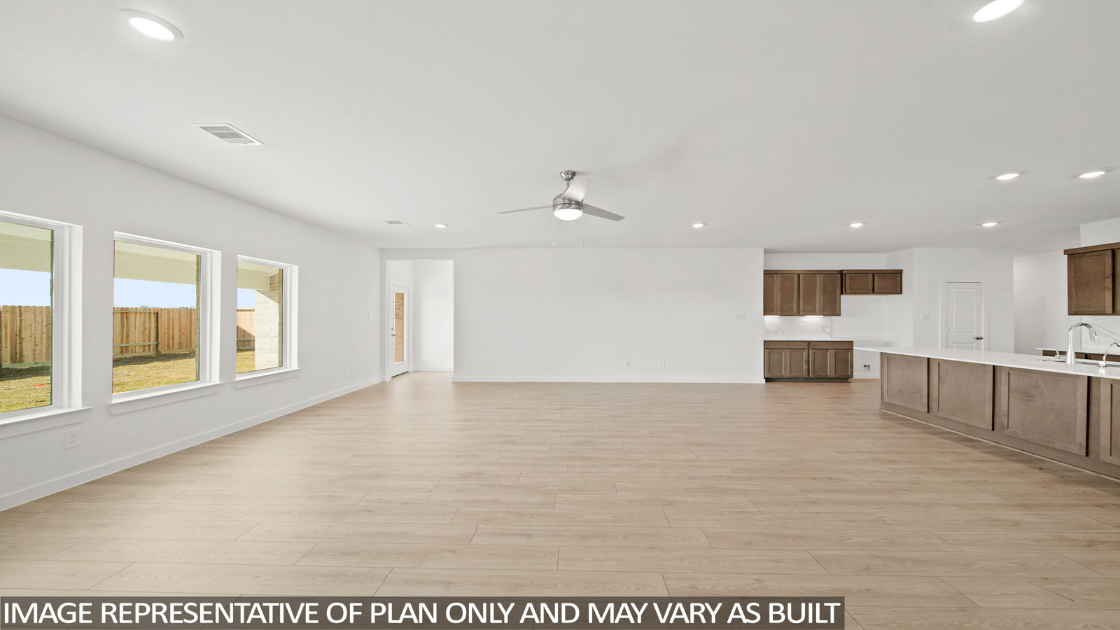 living room with vinyl flooring