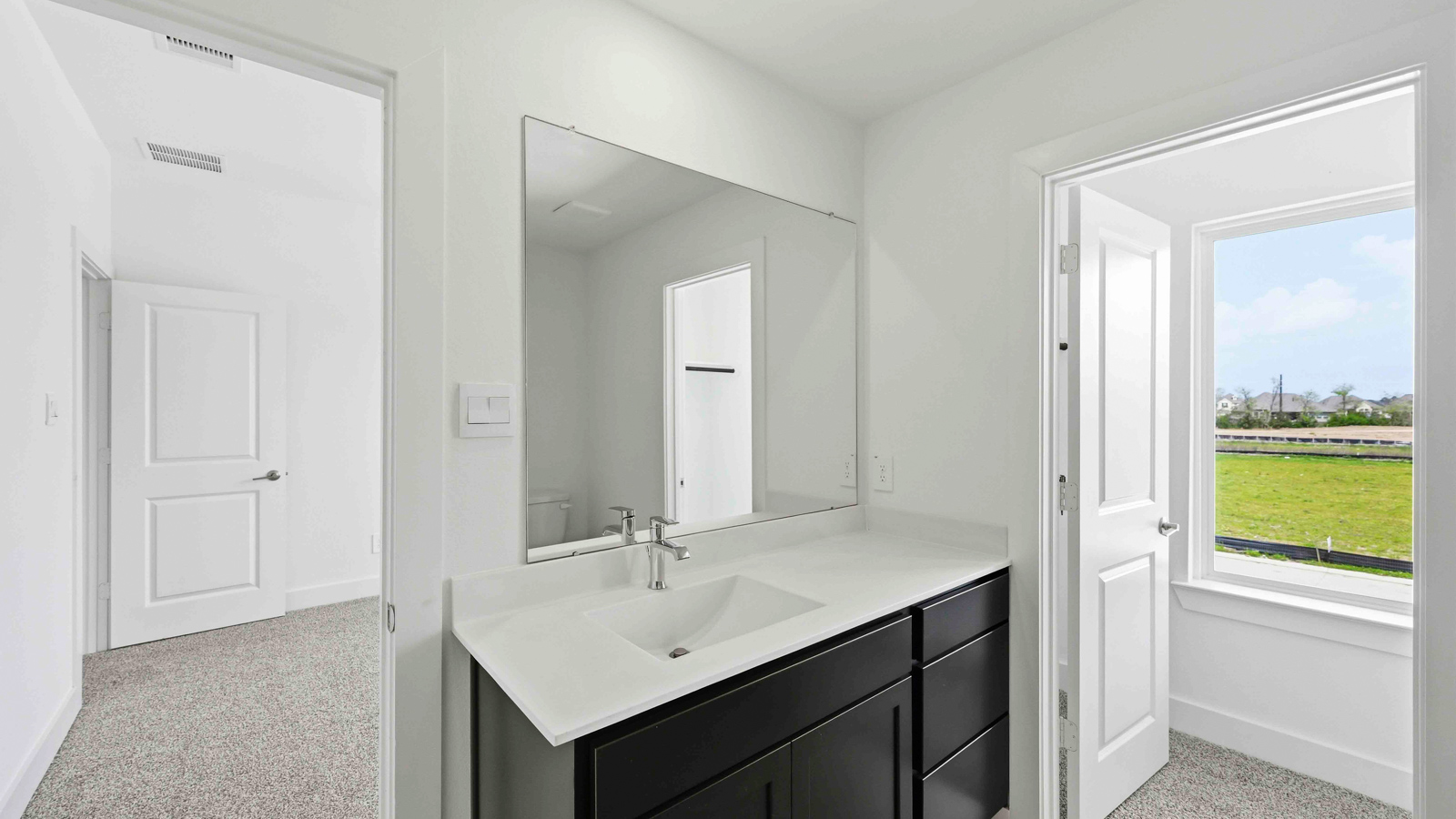 secondary bathroom with single sink
