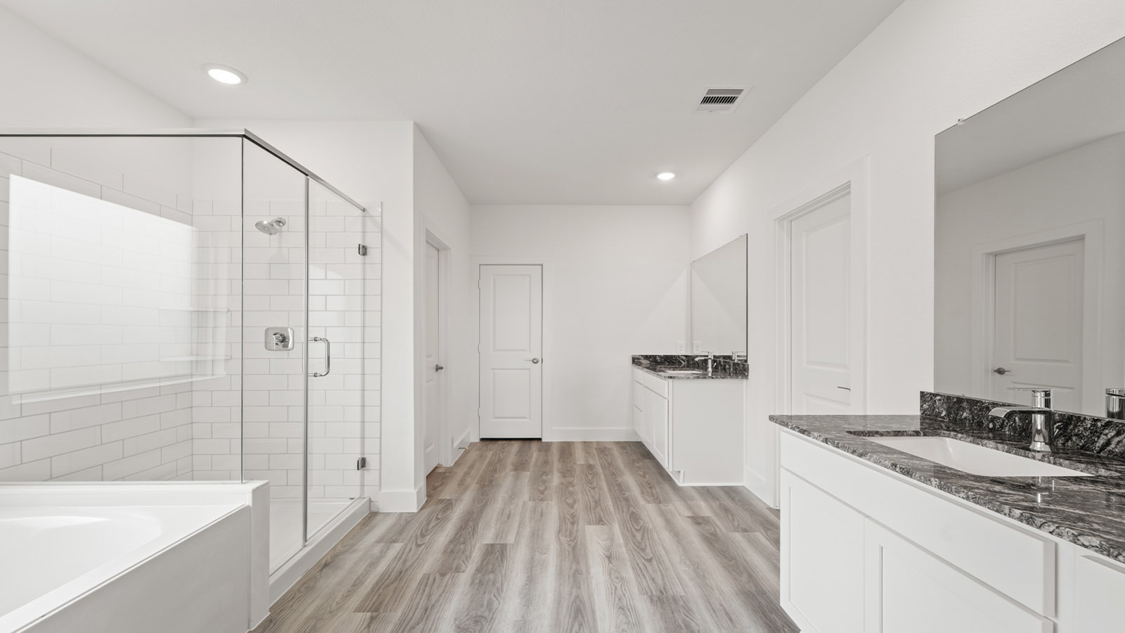 Primary bathroom with double sinks