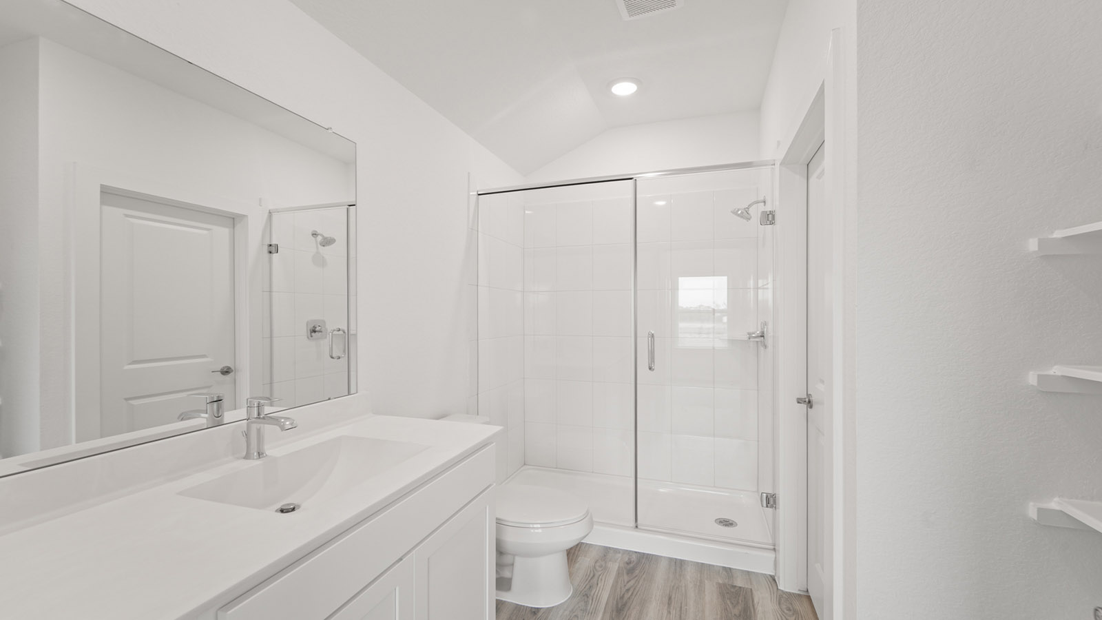 secondary bathroom with single sink