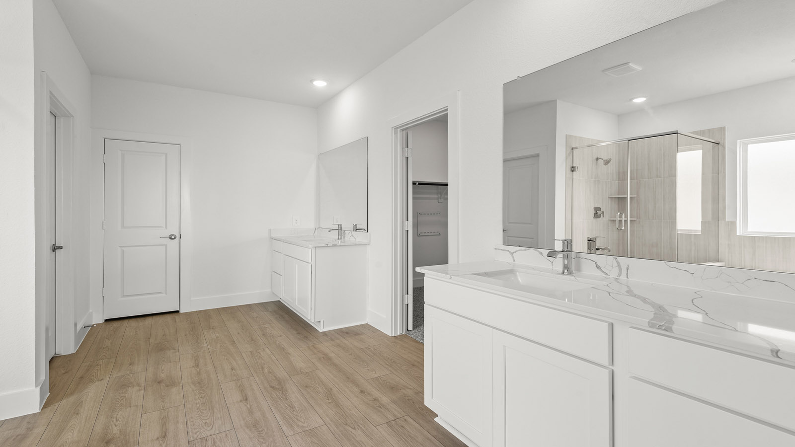 Primary bathroom with double sinks