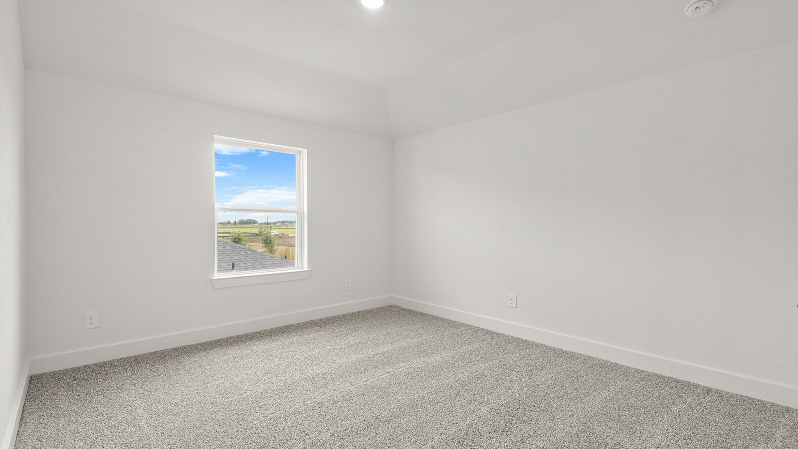 Secondary bedroom with carpet flooring