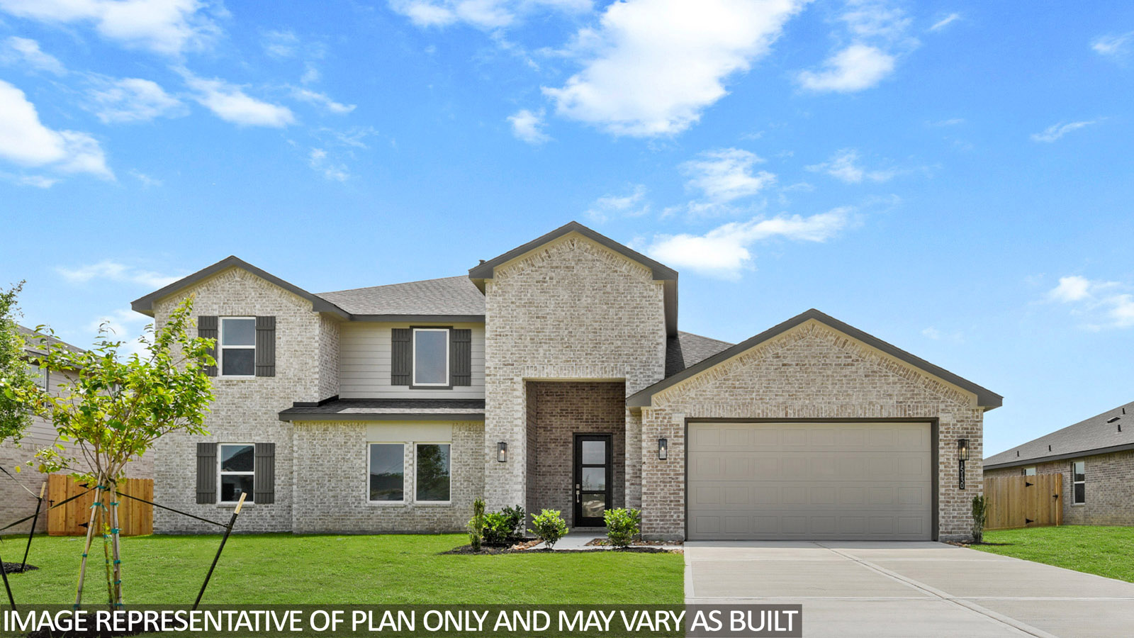 Two story home with three car garage