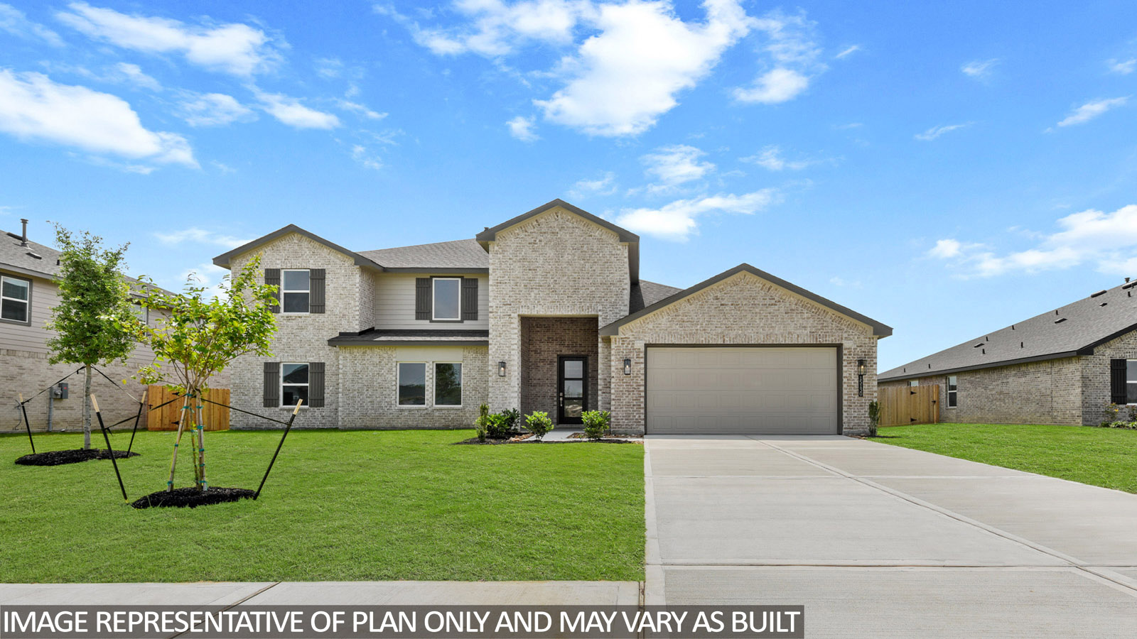 Two story home with three car garage