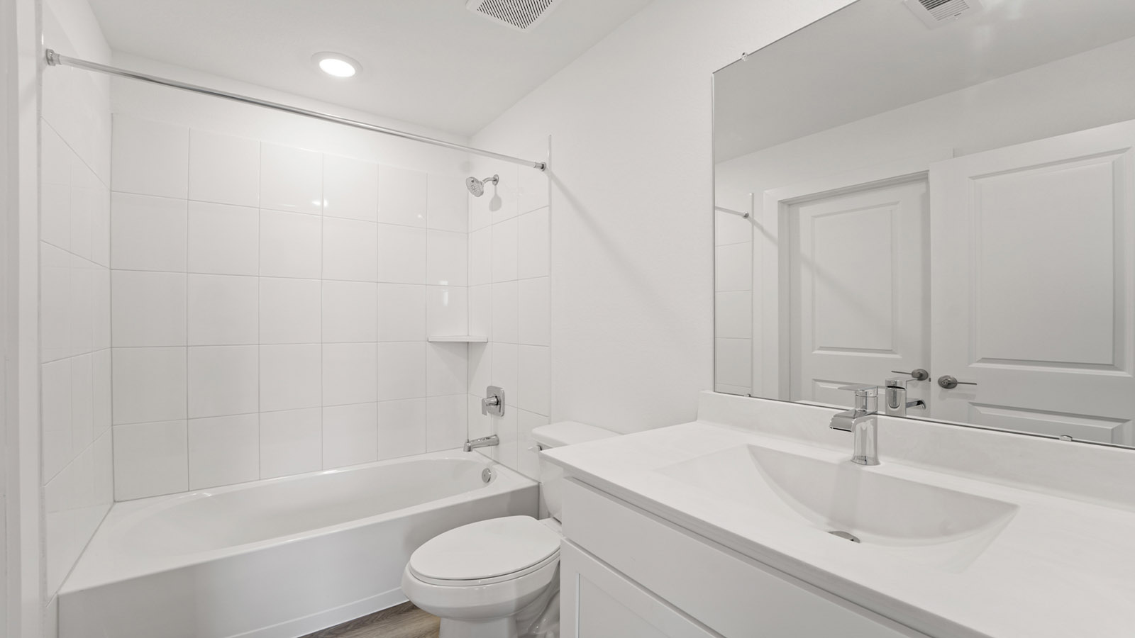 secondary bathroom with single sink