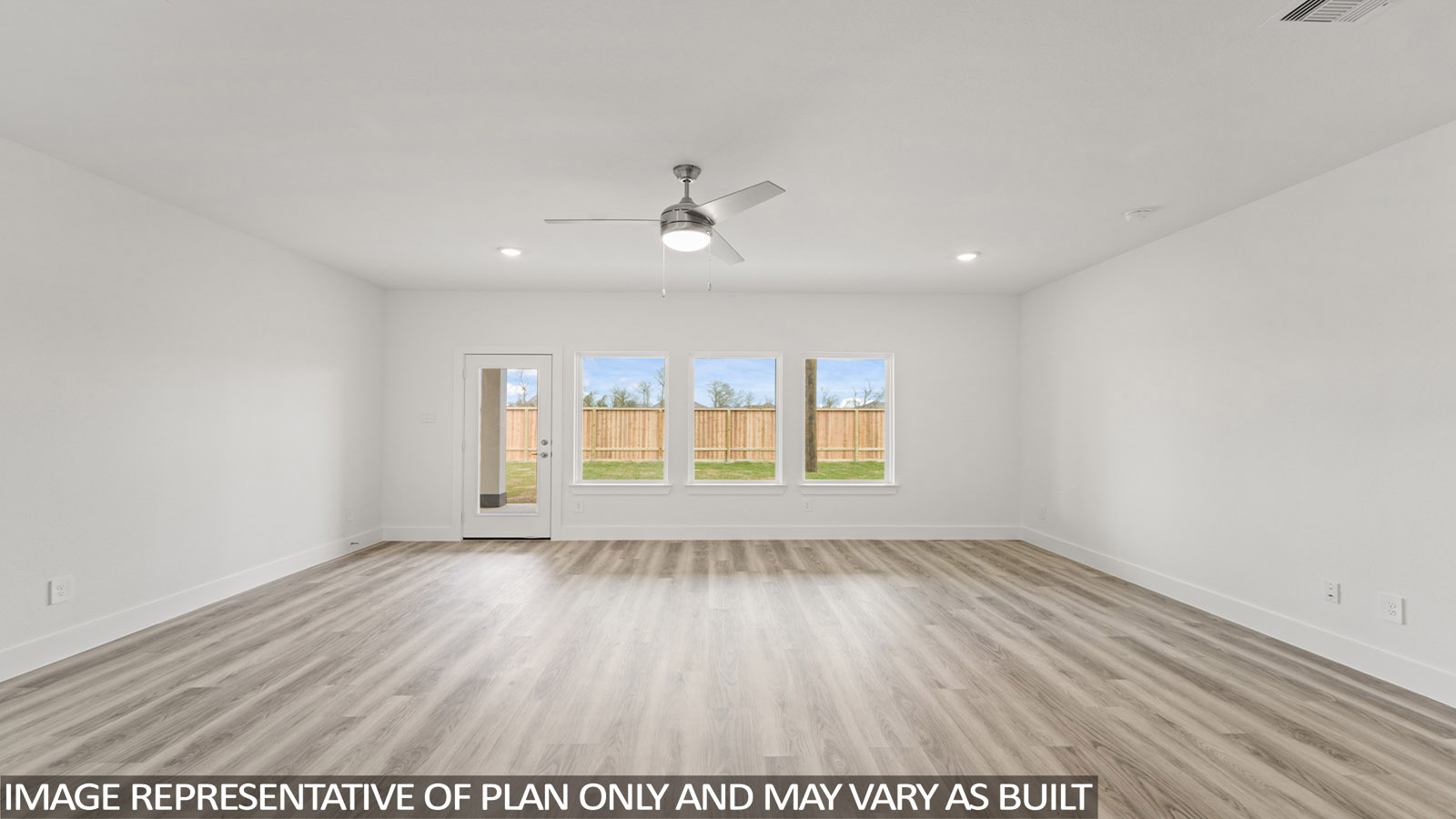 Open concept living, dining, and kitchen area